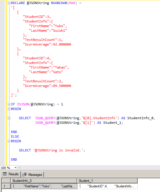 T-SQL クエリーで JSON 文字列から値を取得する 2