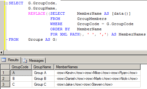 カラムの値からカンマ区切り Csv の文字列を生成する 便利なt Sql クエリー集 Sql Server 入門