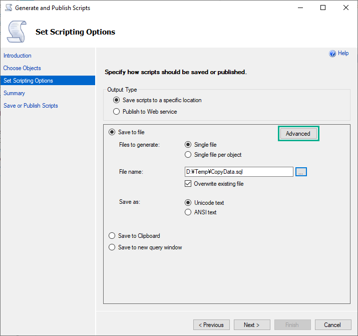 SQL Server スクリプトを生成してテーブルのデータをコピーする方法 Microsoft SQL Server 入門 SQL