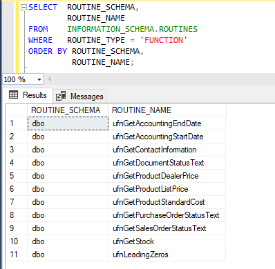 データベース内の全ユーザー定義関数を取得する 便利なt Sql クエリー集 Sql Server 入門