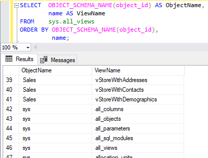 データベース内の全ビュー View を取得する 便利なt Sql クエリー集 Sql Server 入門