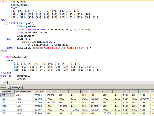 T Sql で Pivot ピボット を使って集計する 便利なt Sql クエリー集 Sql Server 入門