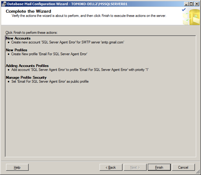Sql server e gmail smtp sql server t