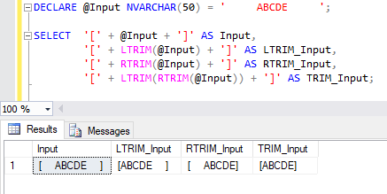 LTRIM & RTRIM ファンクション