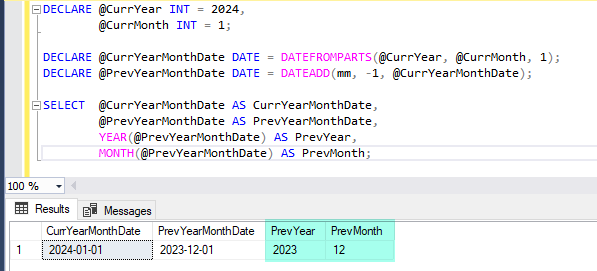 Sql Date From Date Parts