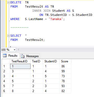 Delete と Join を使ってデータを削除する T Sql でテーブルへデータの挿入 更新 削除 Sql Server 入門