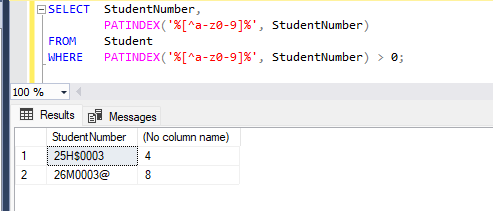 T-SQL - PATINDEX の使い方 2