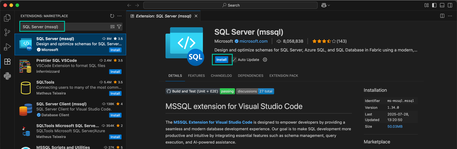 VS Code の MSSQL エクステンションを使って SQL Server に接続する方法 2