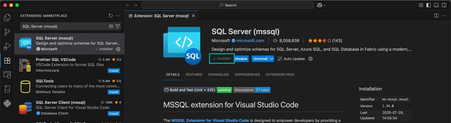 VS Code の MSSQL エクステンションを使って SQL Server に接続する方法 3